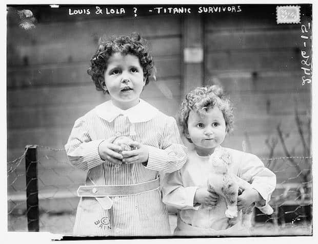 Black and white photo of two young boys who were orphaned by the Titanic's sinking.