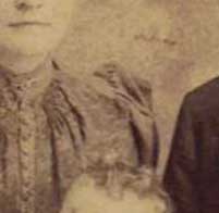 fahion clues in old family photos: peaked shoulder of dress