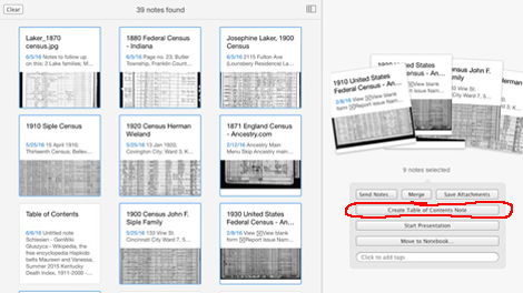 Evernote organization hack: table of contents