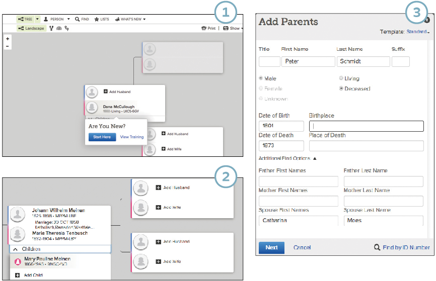 Family Search Charts