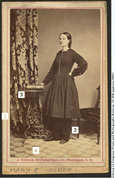 Portrait of Civil War surgeon Mary E. Walker.