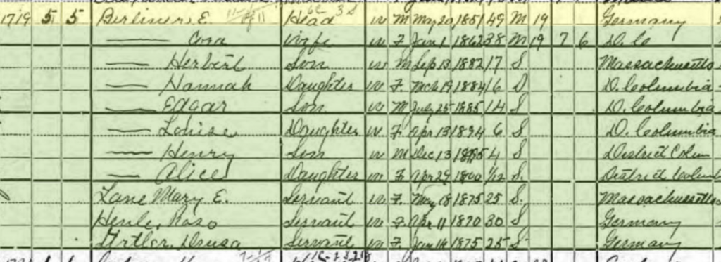 1900 census berliner family