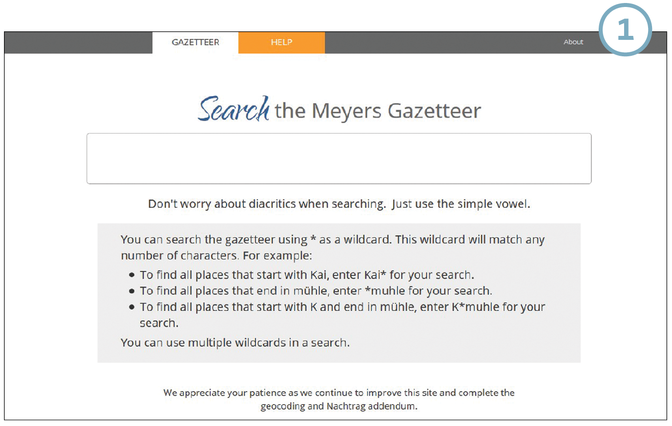 meyers gazetteer, find german places, german placenames, how to use meyers gazetteer