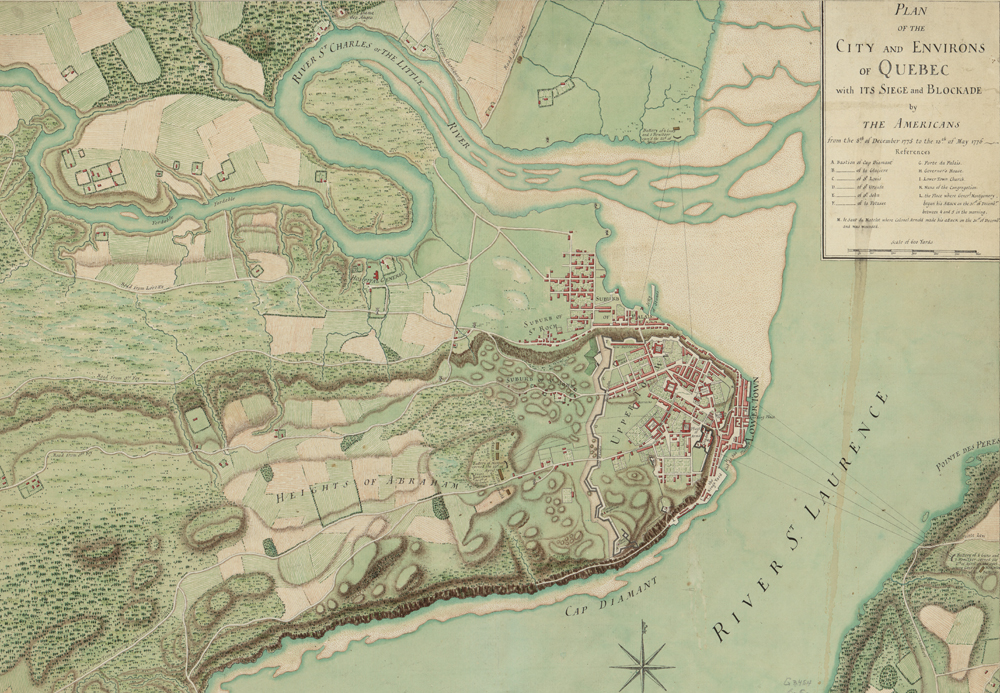 Learn about the role Canada played in the Revolutionary War with this historical map of Quebec.