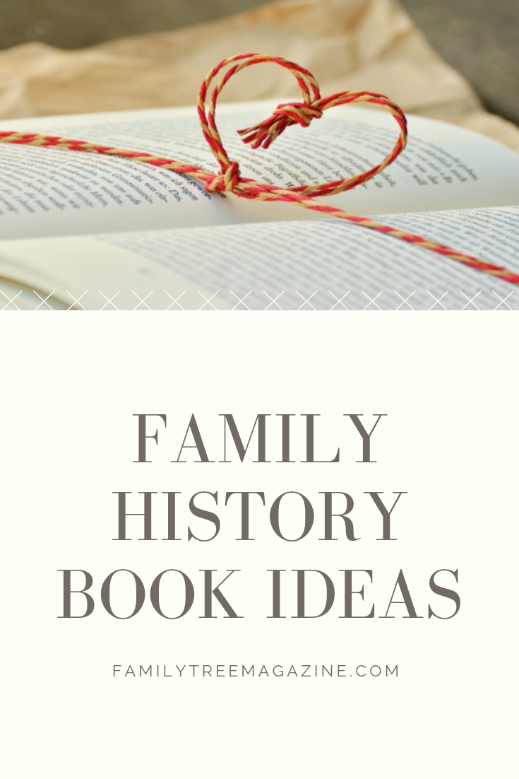 Family history book Pinterest image.