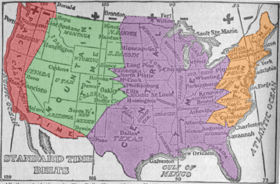The history of time zones heavily involves railroads, who created the first time zones in 1883.