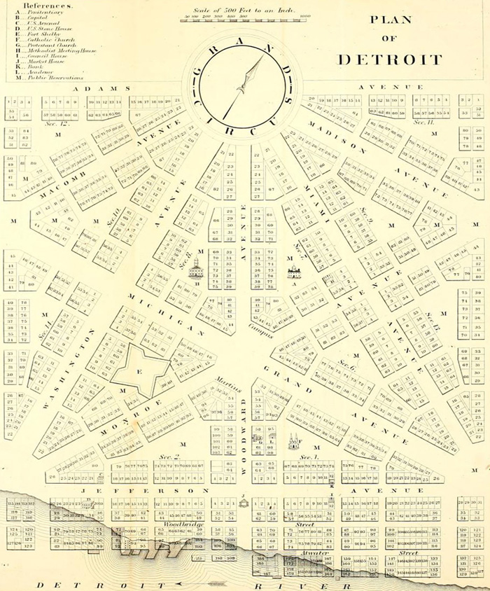 Learn about Motor City's comeback with this historical map of Detroit.