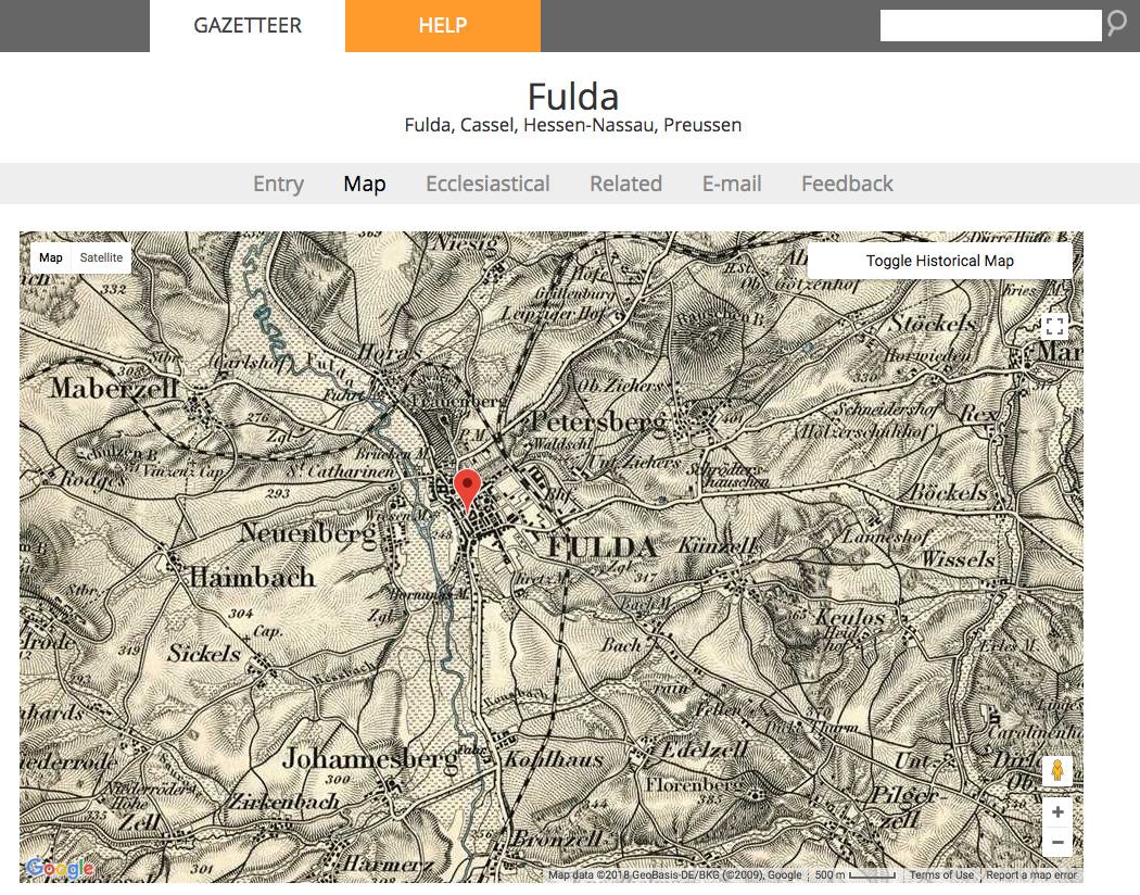 Meyers Gazetteer gave me great information about Fulda, my ancestor's German hometown.