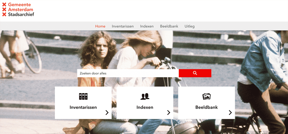 Gemeente Amsterdam Stadsarchief (Amsterdam City Archives) home page