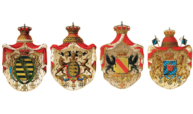 Four examples of coat of arms