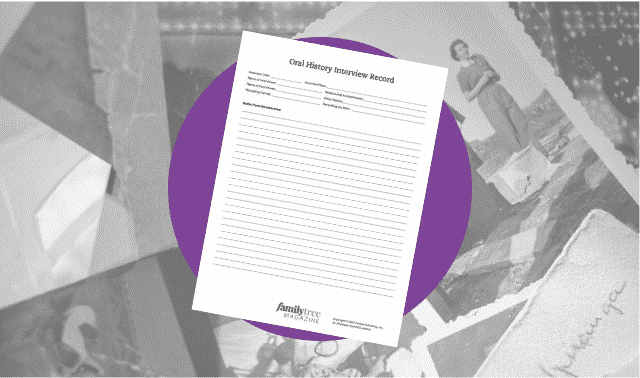 A free form for recording family oral history interviews.
