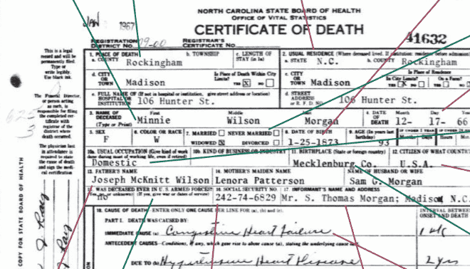 Finding Genealogy Details in Death Certificates
