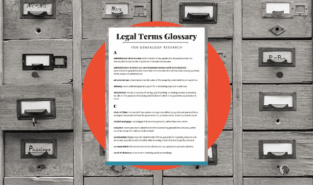 Legal terms glossary for genealogy records free download from Family Tree Magazine