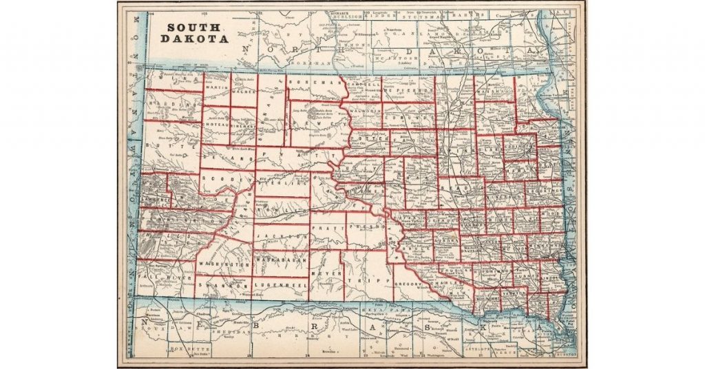 Historic map of South Dakota