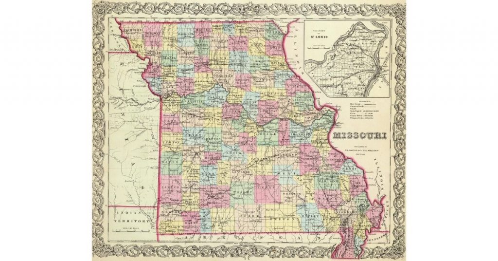 Historic map of Missouri